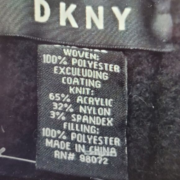 NEW high vis DKNY SKI silver black puffer visibility reflective Apres Ski SCARF - Picture 3 of 6